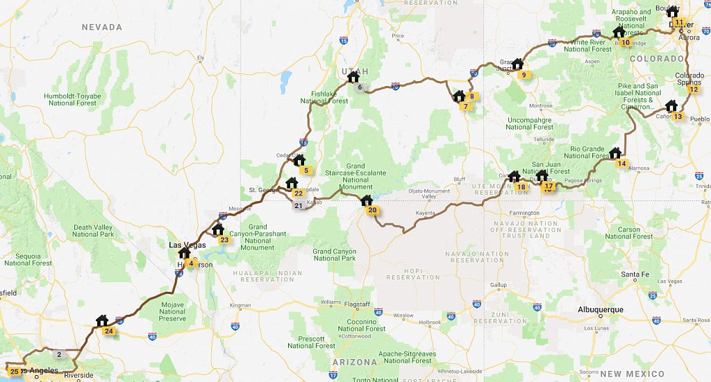 Map of entire route